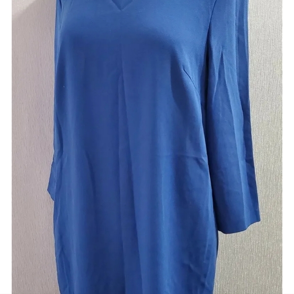 DKNY Blue shift zipped back dress M 12 uk lagenlook Donna Karan New York - Picture 4 of 10